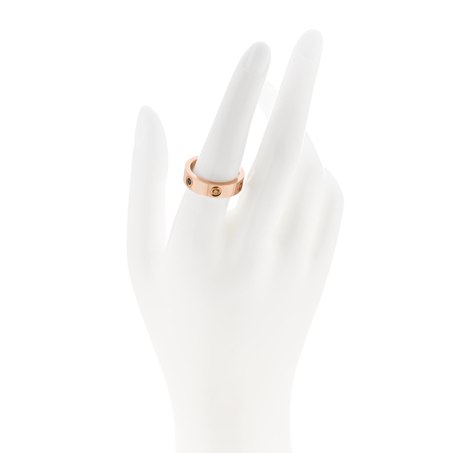 Cartier 18K Pink Gold Sapphire Garnet Amethyst 5.5mm LOVE Ring 56 7.5 2 of 4