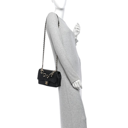Chanel Lambskin Quilted Resin Bi-Color Chain Flap Bag Black 2 of 10