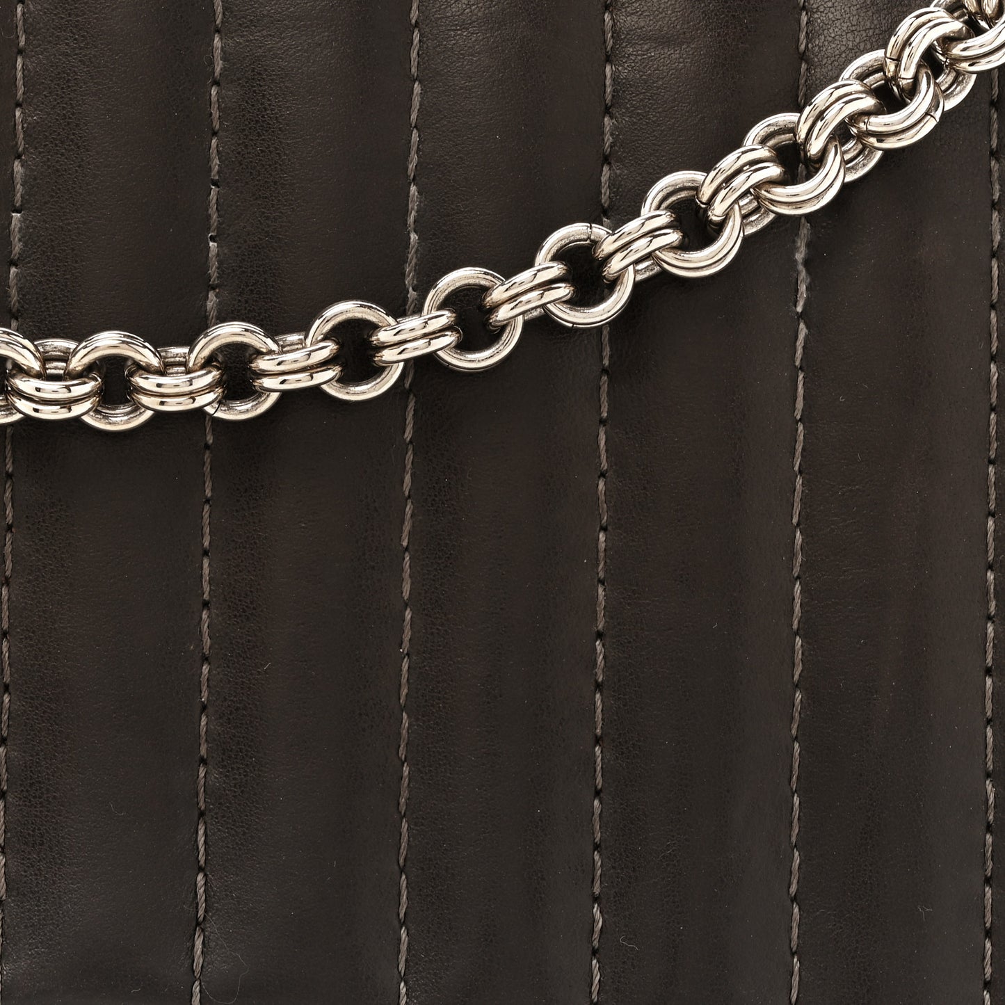 Lambskin Vertical Quilted Medium Single Flap Brown