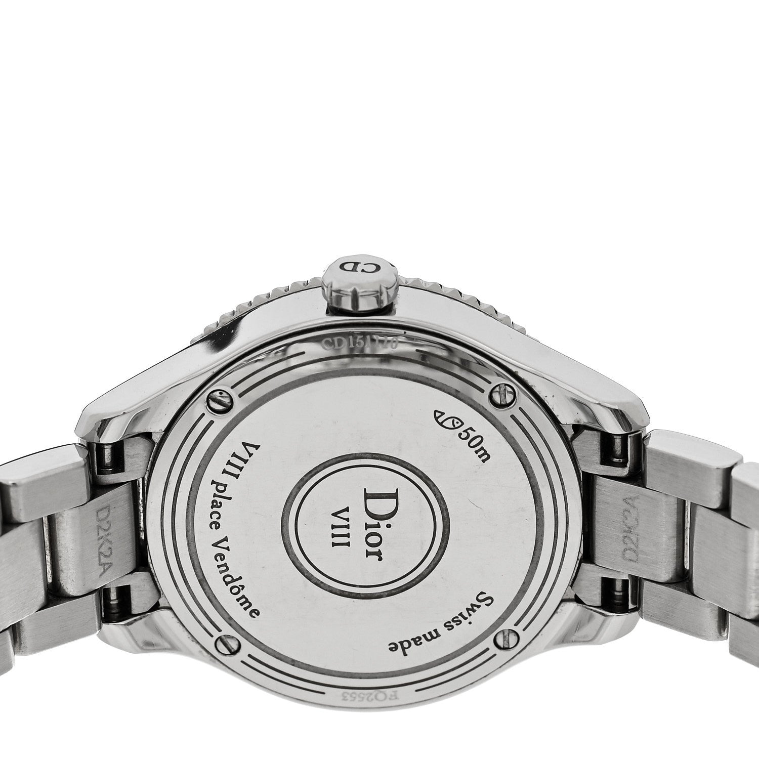 Christian Dior Stainless Steel Diamond Bezel 25mm Dior VIII