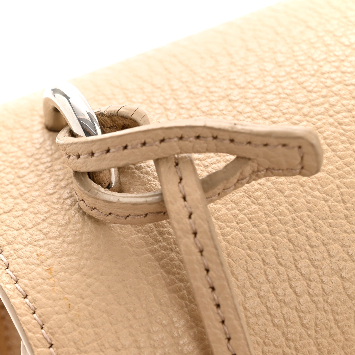 Saint Laurent Grained Calfskin Medium Monogram Sunset Satchel Nude Powder 12 of 13