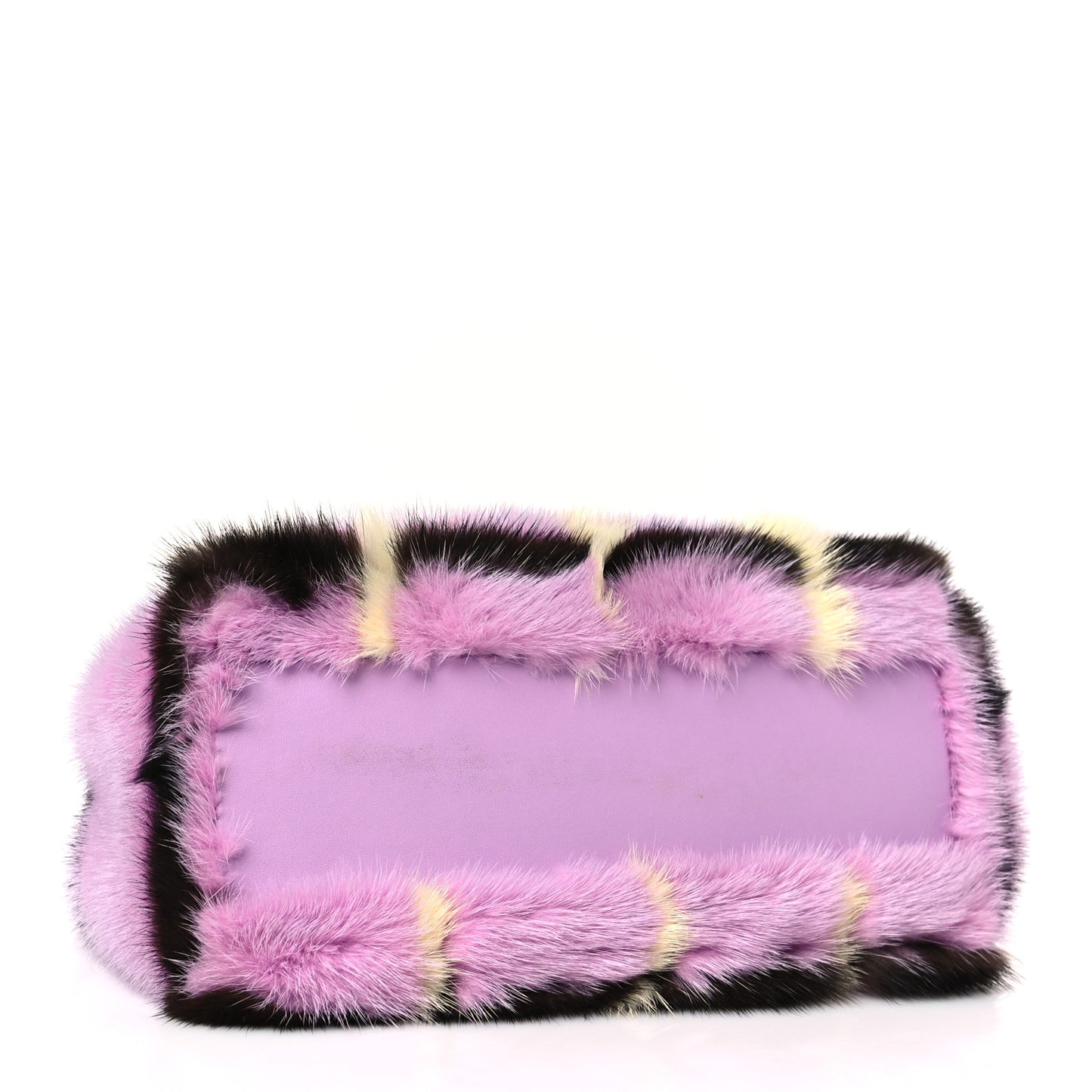 Mink Fur Shiny Nappa Chess Print Micro Peekaboo Iconic Satchel Lavanda Multicolor