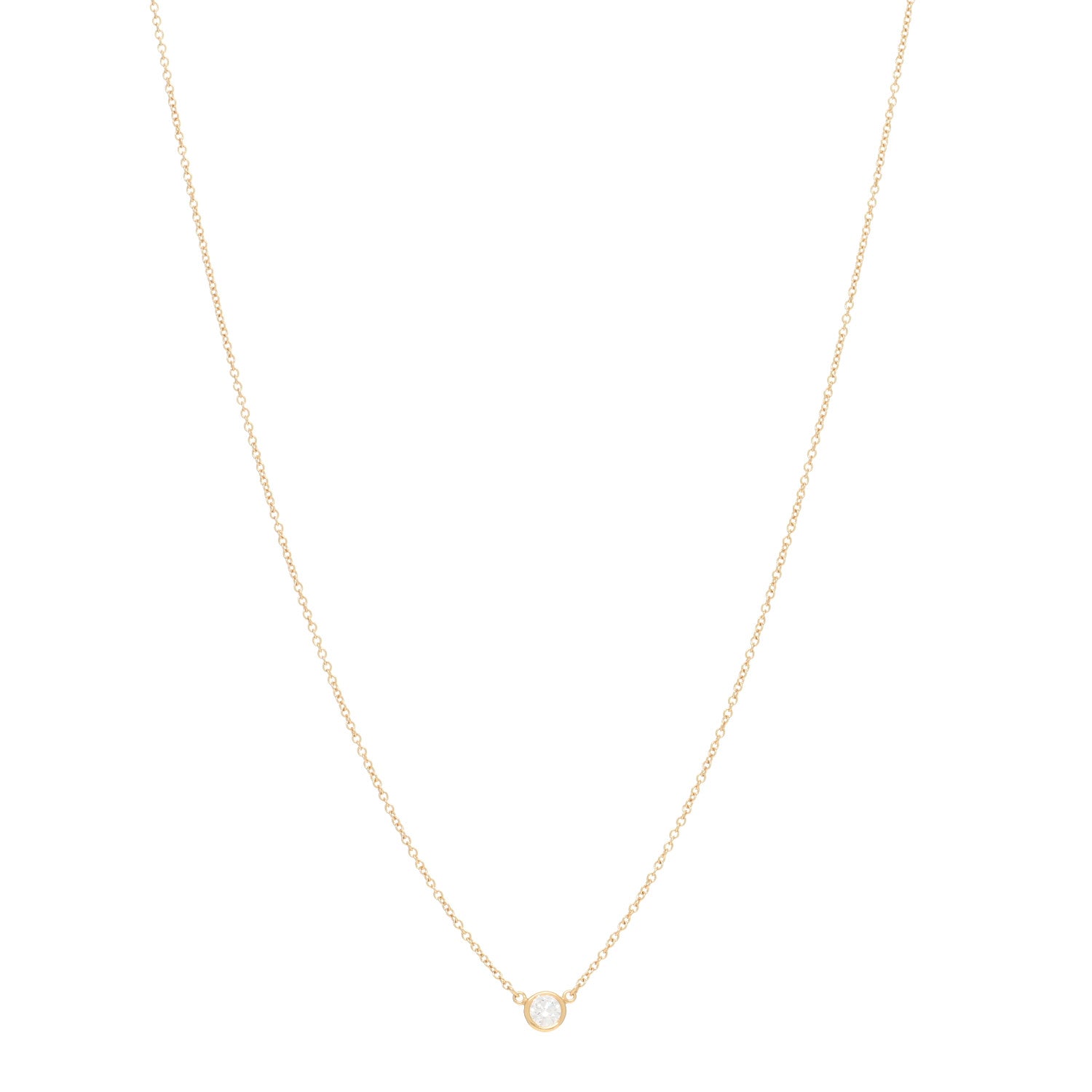 Tiffany 18K Yellow Gold Diamond .19ct Elsa Peretti Diamonds by the Yard Pendant Necklace 1 of 3