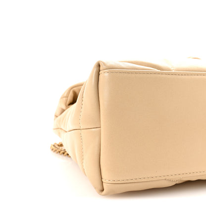 Saint Laurent Lambskin Quilted Small Loulou Puffer Monogram Chain Satchel Avorio 8 of 9