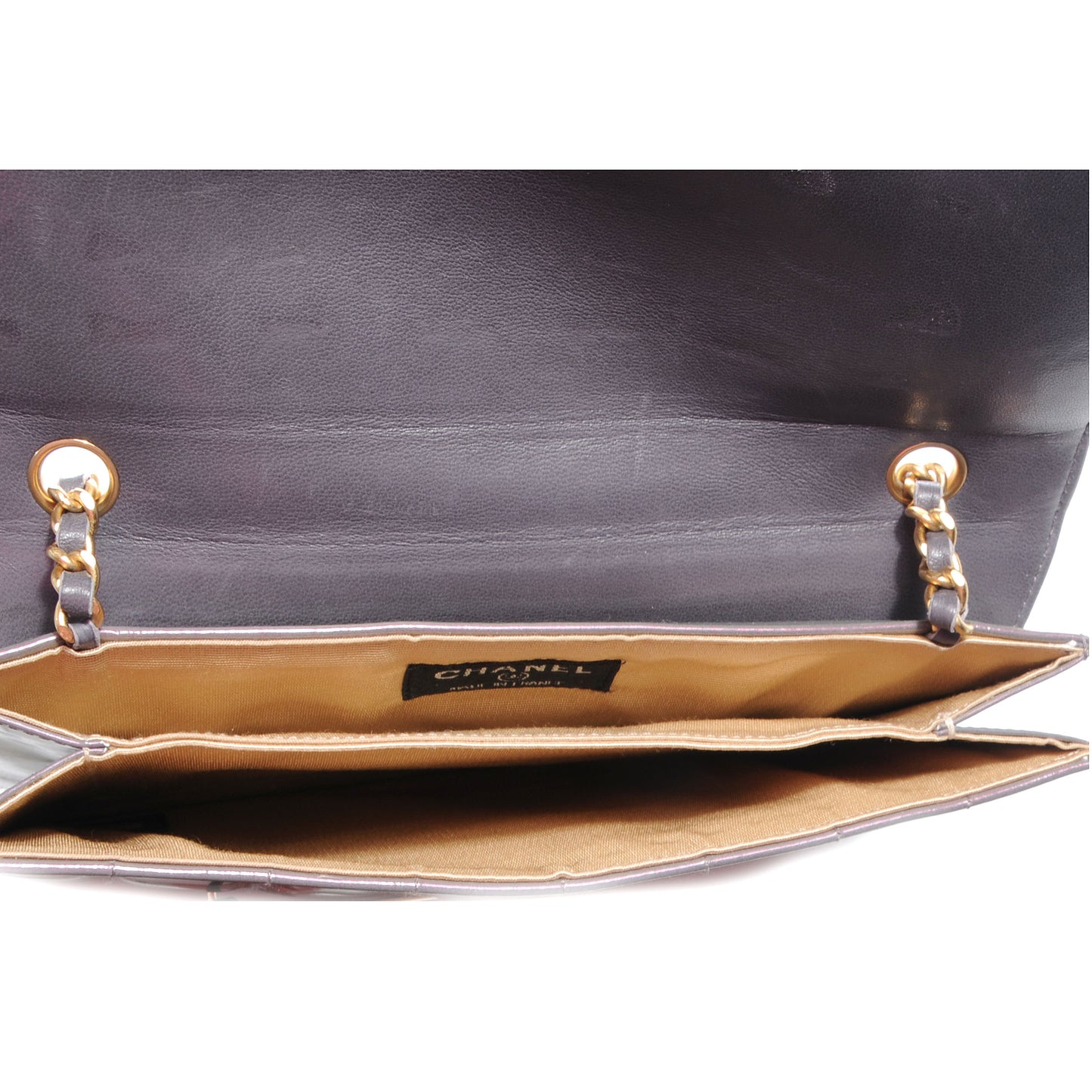 Patent Leather Chocolate Bar Evening Bag Lilac