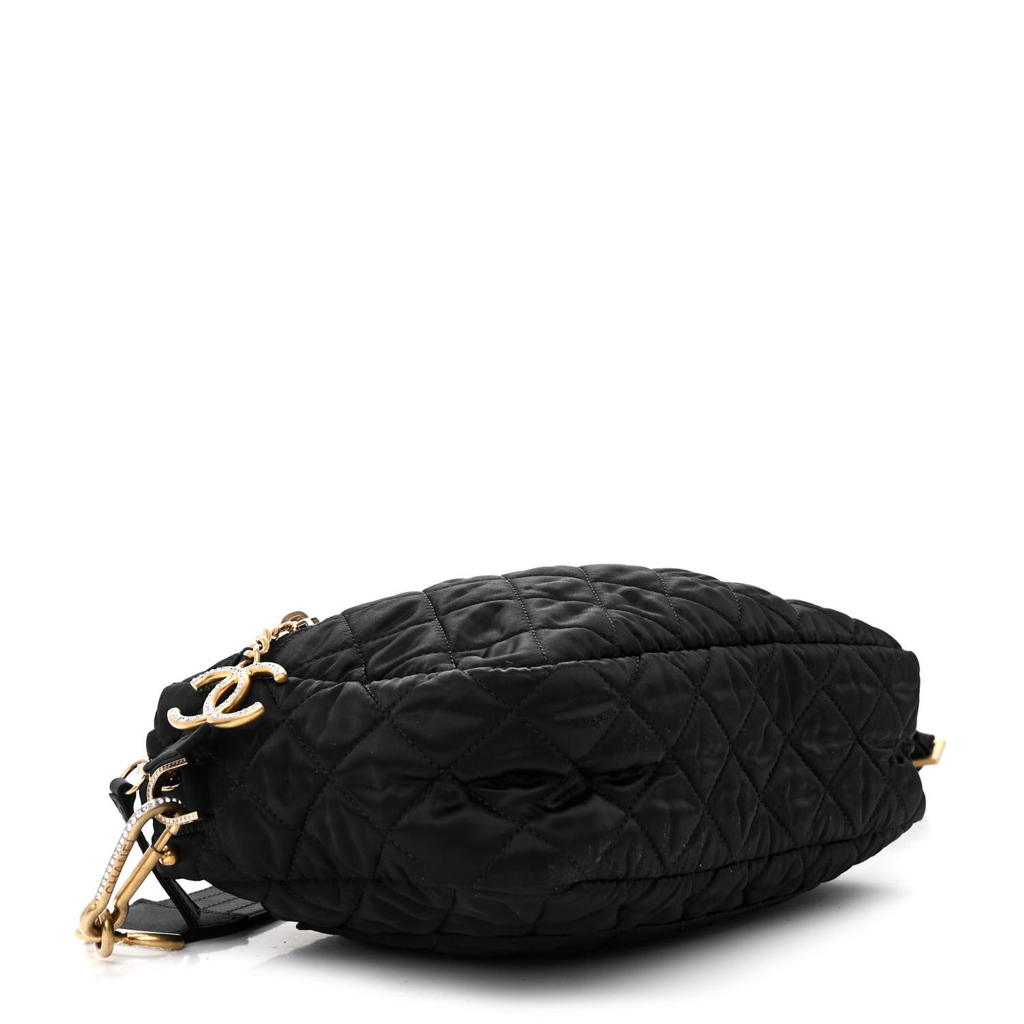 Satin Quilted Paris-Hamburg Camera Bag Black