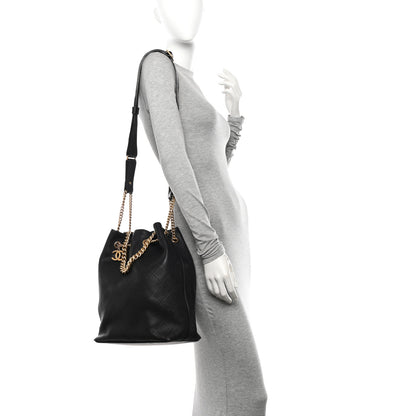 Chanel Calfskin Quilted Small On My Shoulder Drawstring Bag Black 2 of 11