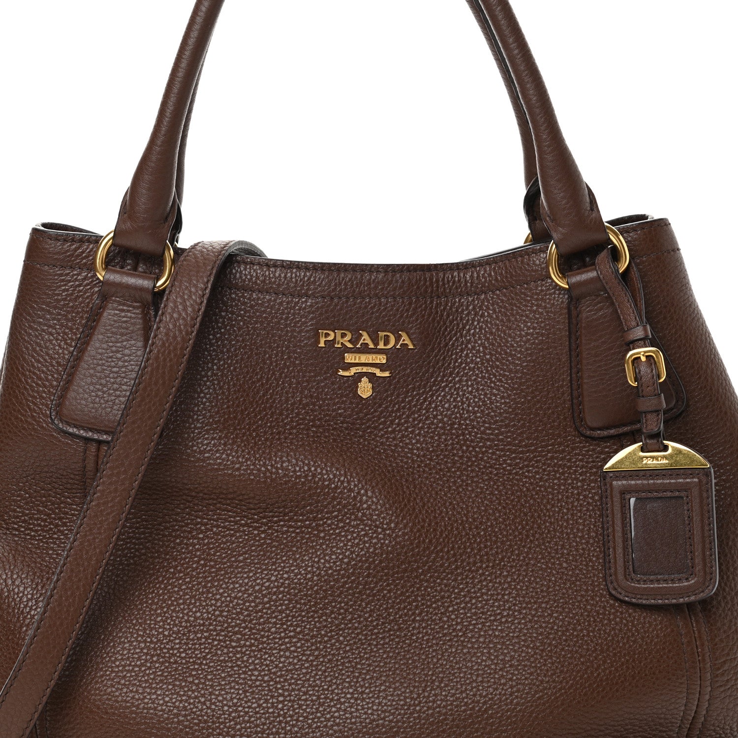 Prada Vitello Daino Shoulder Bag Bruciato 9 of 20