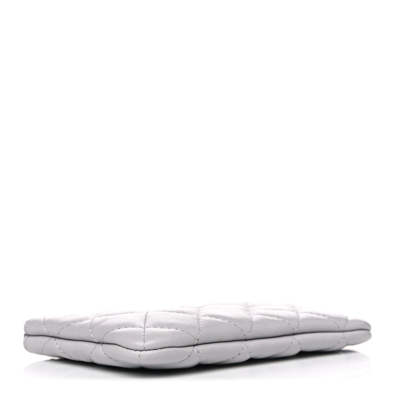 Chanel Lambskin Quilted Small Cosmetic Case Light Grey 4 of 9