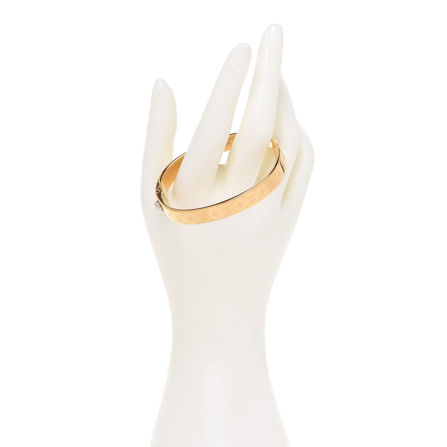Louis Vuitton Brass Monogram Nanogram Cuff M Gold 2 of 7