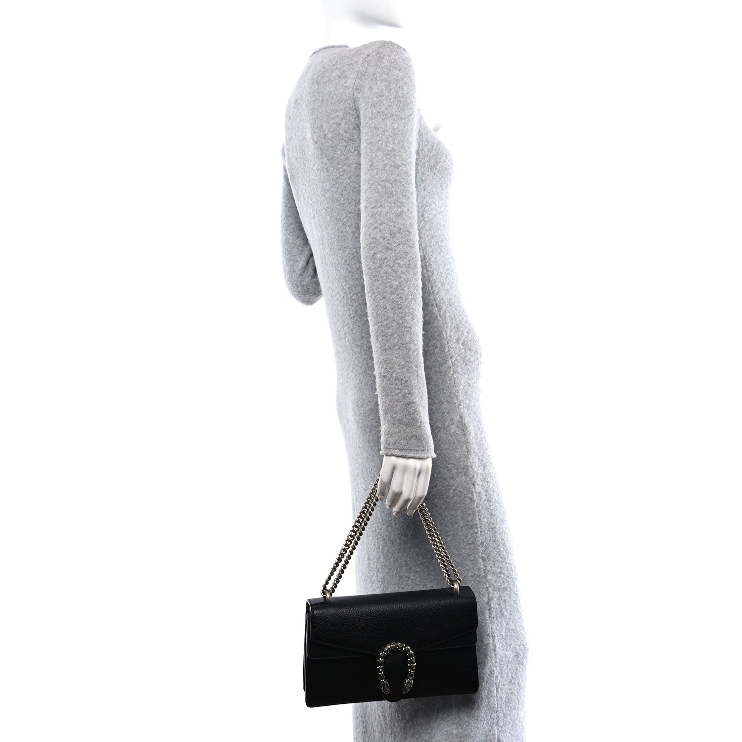Gucci Pebbled Calfskin Small Dionysus Shoulder Bag Black 2 of 10
