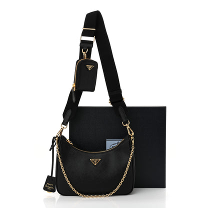Prada Saffiano Lux Re-Edition 2005 Shoulder Bag Black 11 of 11