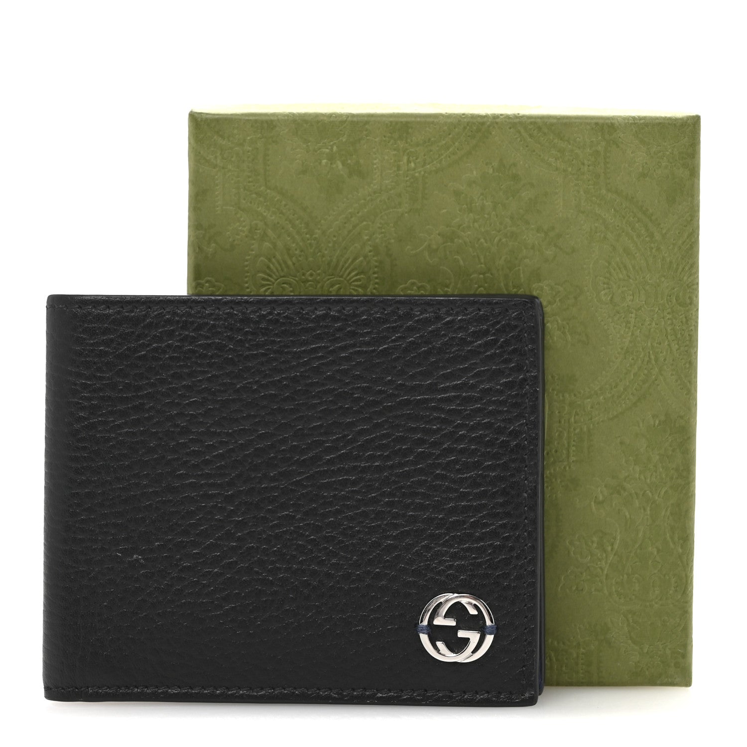 Gucci Dollar Calfskin Bi-Color Interlocking G Bi-Fold Wallet Black Caspian 9 of 9