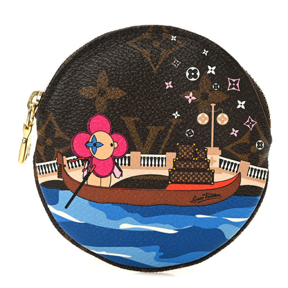 Louis Vuitton Monogram 2019 Christmas Animation Round Coin Purse Blue 1 of 6