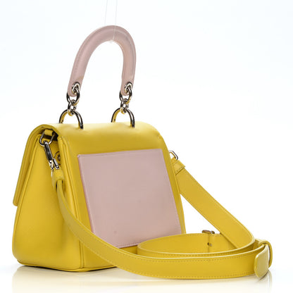 Christian Dior Smooth Calfskin Bi-Color Mini Be Dior Flap Bright Yellow Rose Dragee 2 of 12