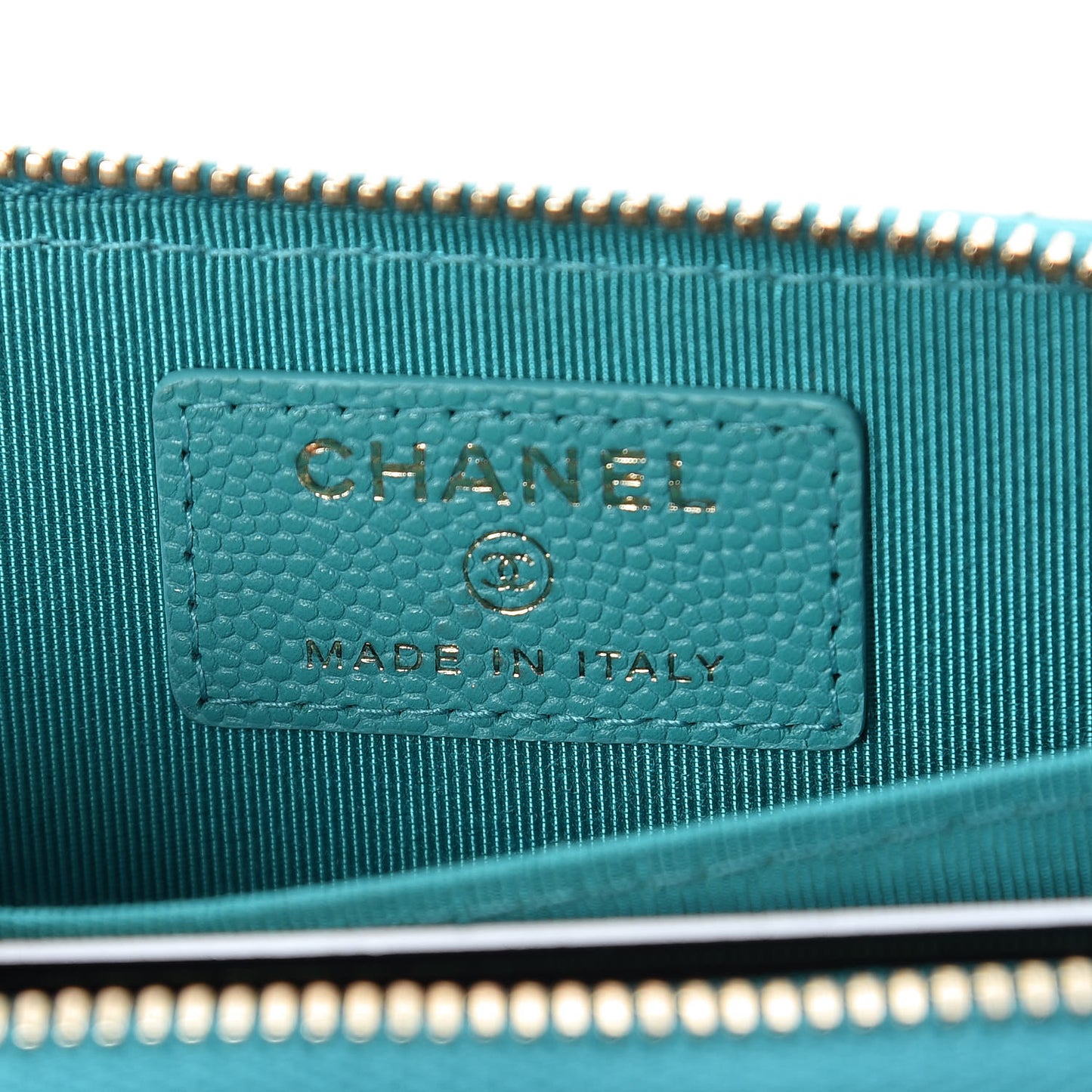 Caviar Quilted Zip Coin Purse Turquoise