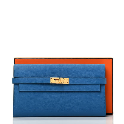 Hermes Epsom Kelly Longue Wallet Bleu Izmir 8 of 8