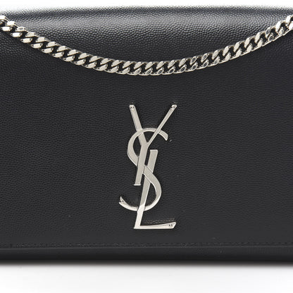 Saint Laurent Grain De Poudre Medium Classic Monogram Kate Satchel Black 9 of 9