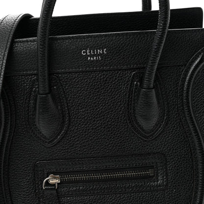 Celine Drummed Calfskin Nano Luggage Black 8 of 10