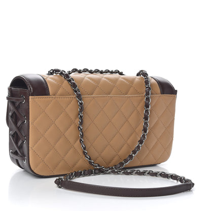 Chanel Calfskin Quilted Medium Coco Corset Flap Brown Beige 3 of 13