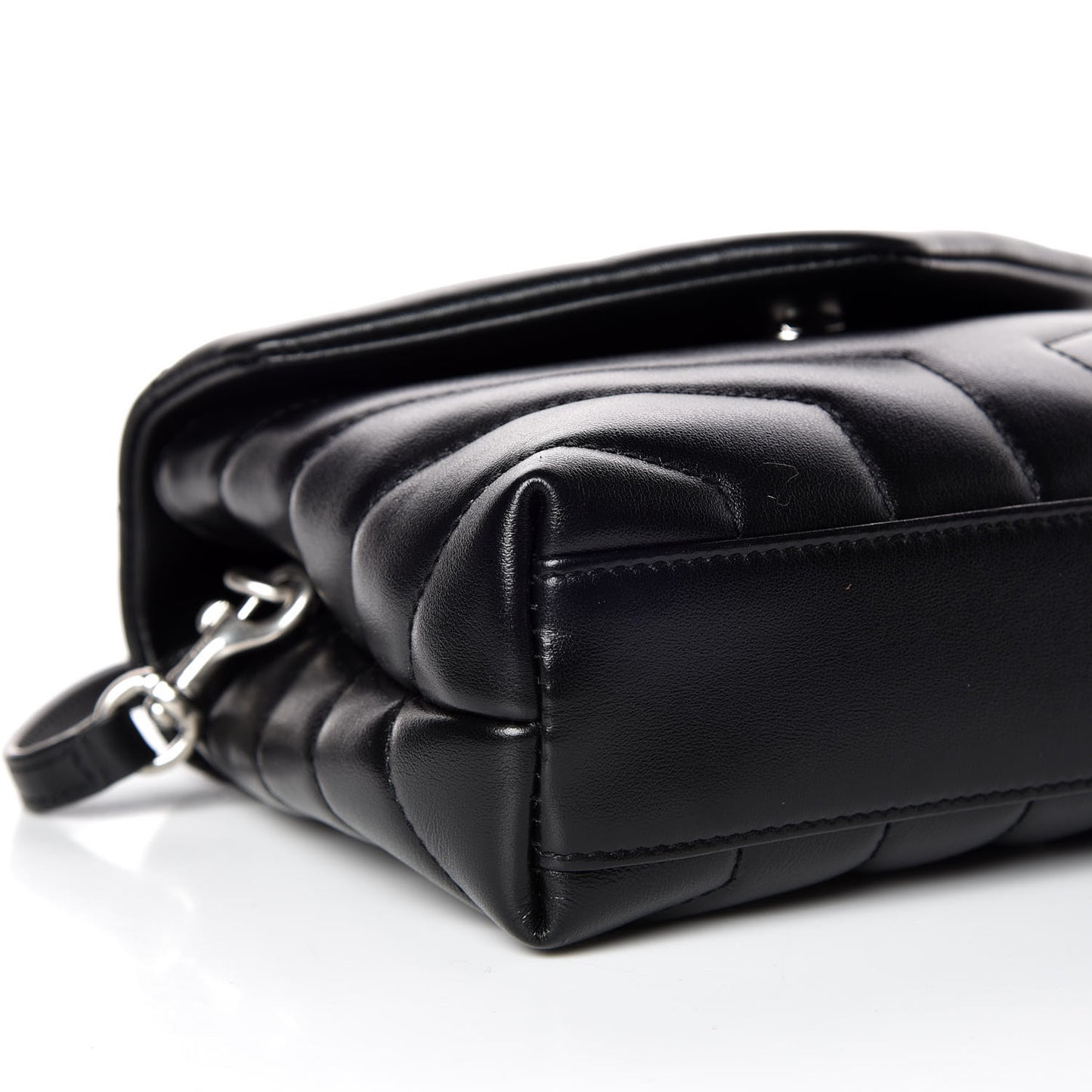 Calfskin Y Quilted Monogram Toy Loulou Crossbody Bag Black