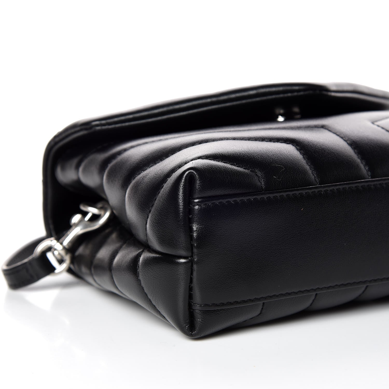 Saint Laurent Calfskin Y Quilted Monogram Toy Loulou Crossbody Bag Black 5 of 9