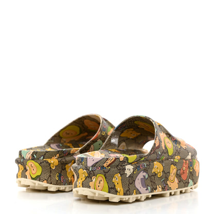 Gucci X PIKARAR Cubic Rubber Monogram Animal Print Womens Interlocking G Platform 42mm Slide Sandals 37 Beige Ebony Multicolor 4 of 9
