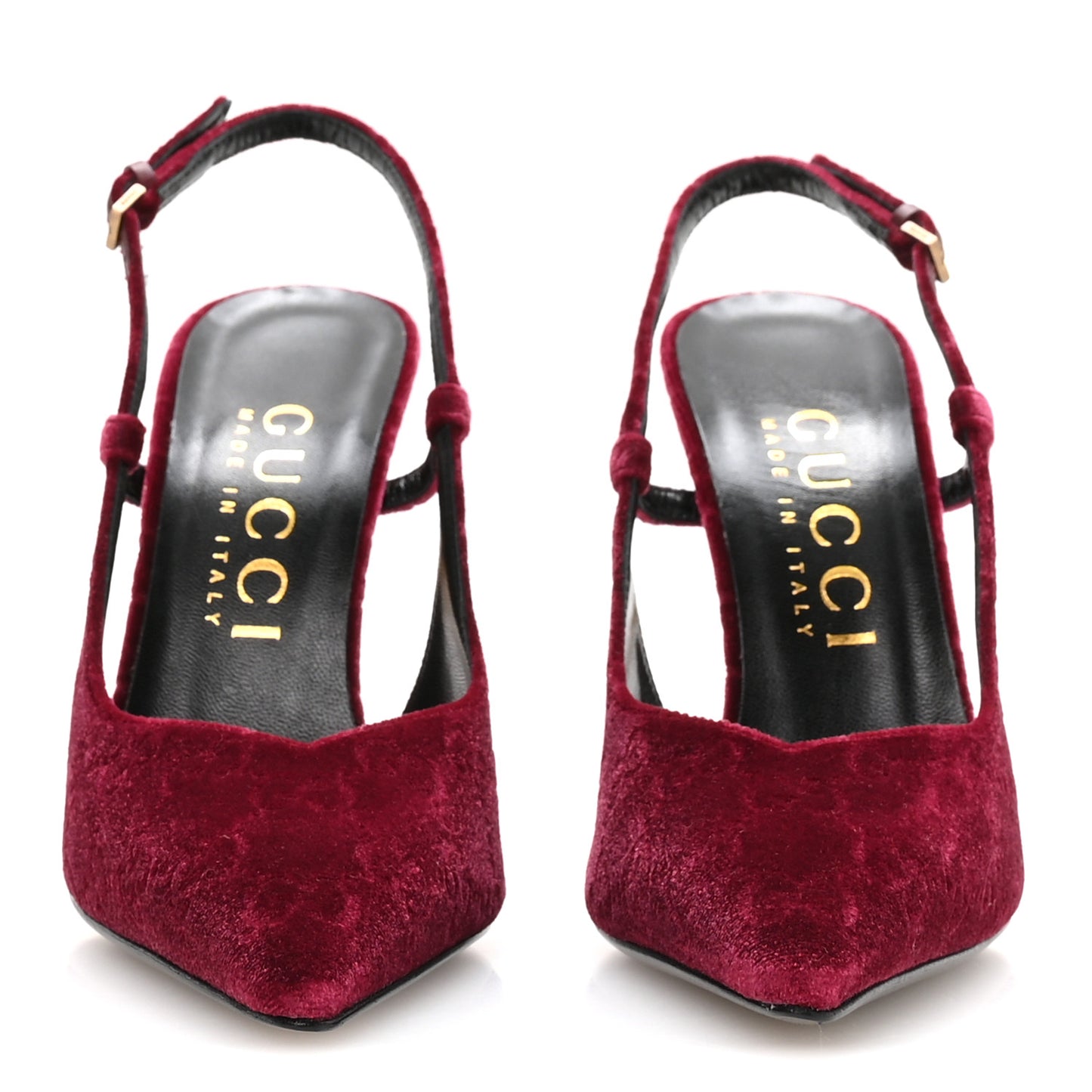 Velvet GG Monogram Slingback 115mm Pumps 38.5 Red Grape