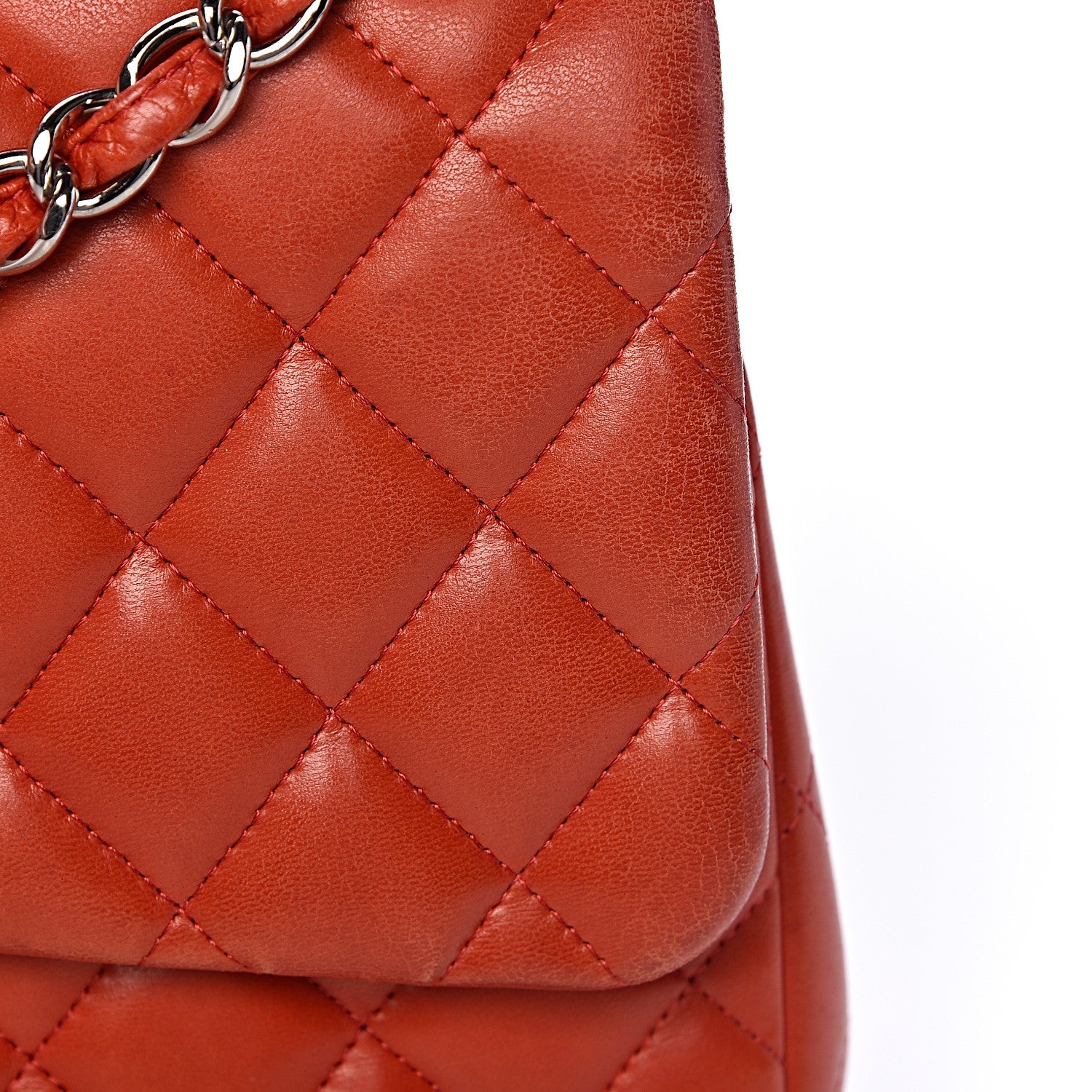 Chanel Lambskin Quilted Jumbo Double Flap Red 17 of 18
