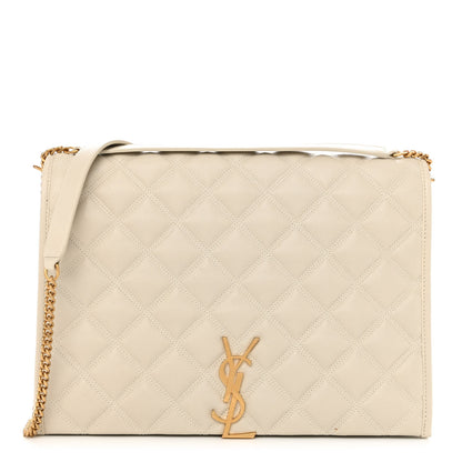 Saint Laurent Lambskin Quilted Large Becky Chain Bag Crema Soft 1 of 11
