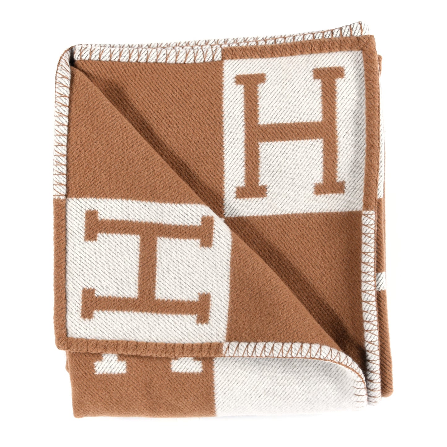 Wool Cashmere Avalon Blanket Ecru Camel