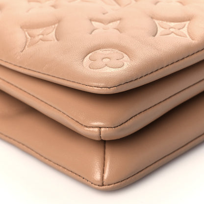 Louis Vuitton Lambskin Embossed Monogram Pochette Coussin Camel 7 of 9