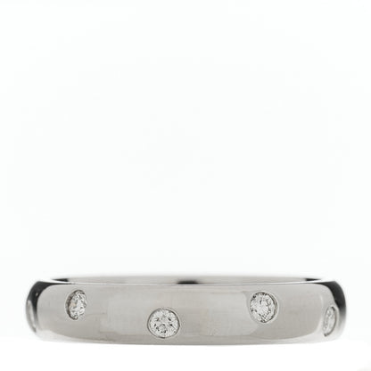 Tiffany Platinum Diamond 4mm Etoile Band Ring 52 6 1 of 5