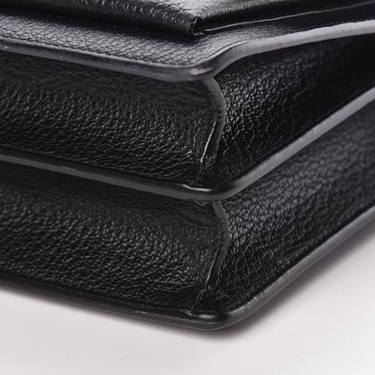 Saint Laurent Grained Calfskin Medium Monogram Sunset Satchel Black 10 of 11