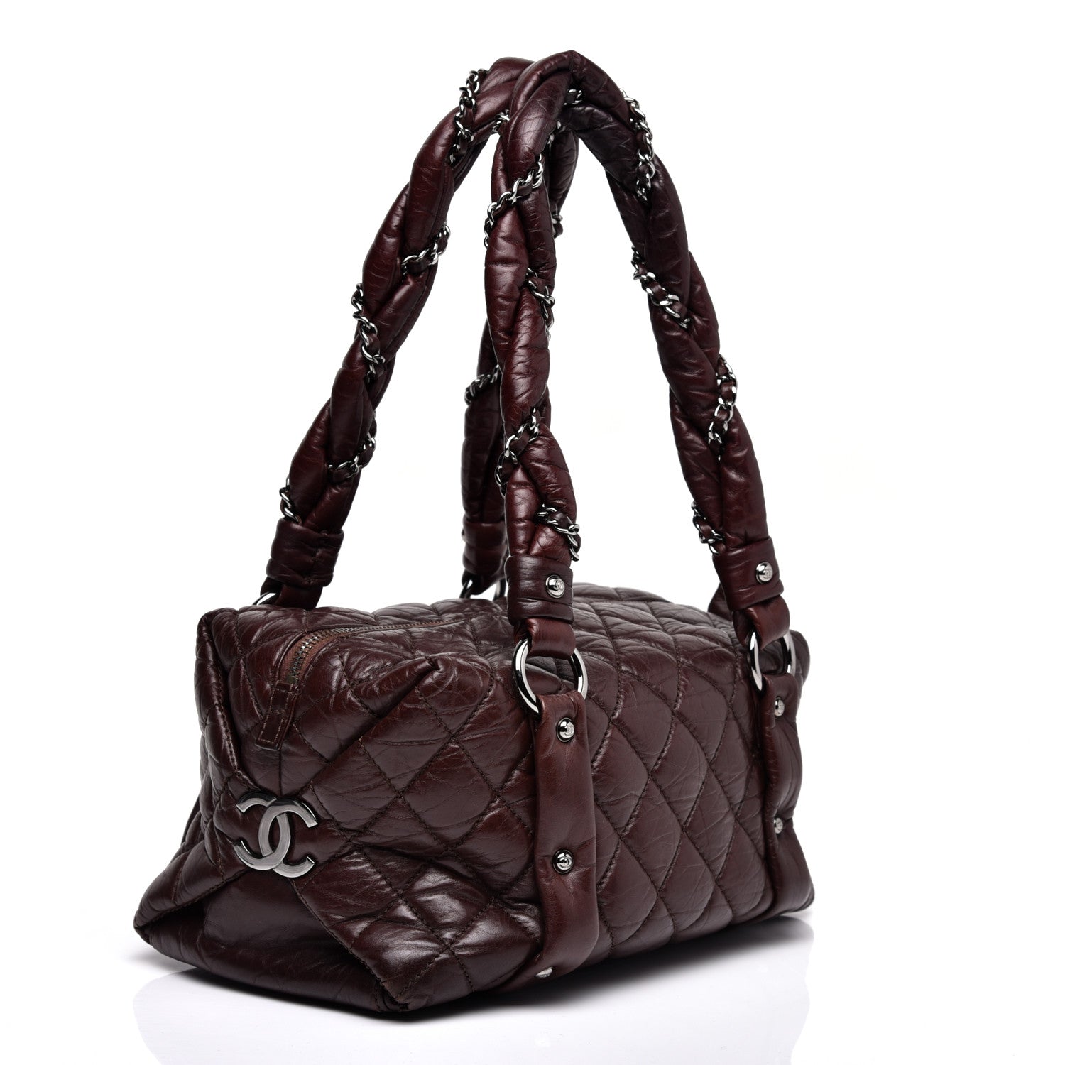 Chanel Distressed Lambskin Small Lady Braid Tote Brown 3 of 11