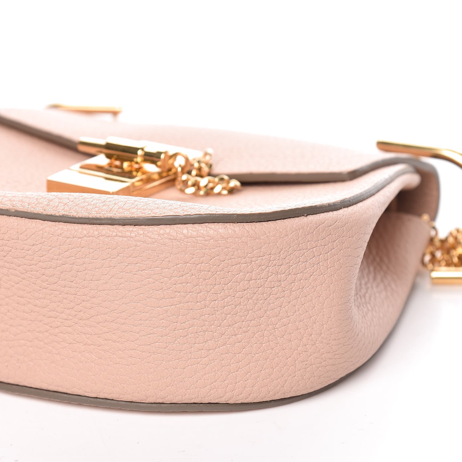 Chloe Grained Lambskin Mini Drew Shoulder Bag Cement Pink 6 of 13