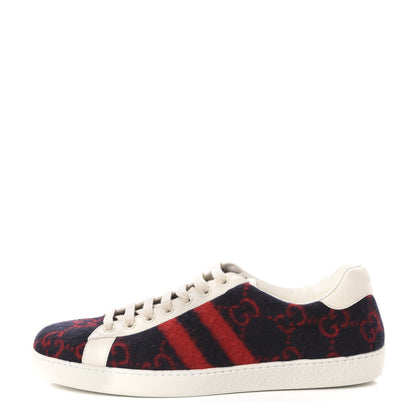Gucci Covered Wool Big GG Monogram Mens Sneakers 9.5 Blue Red Mystic White 1 of 10
