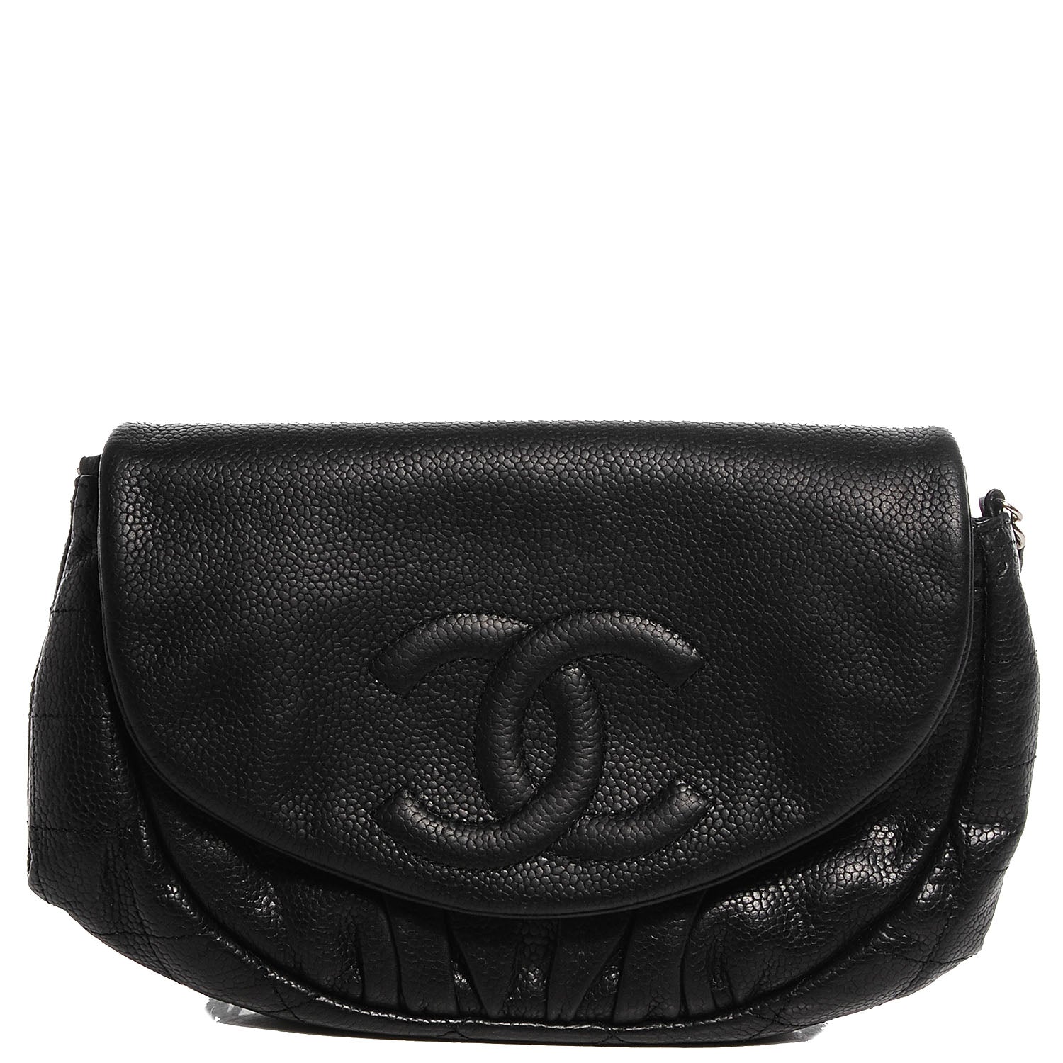 Chanel Caviar Half Moon Wallet On Chain WOC Black 1 of 11