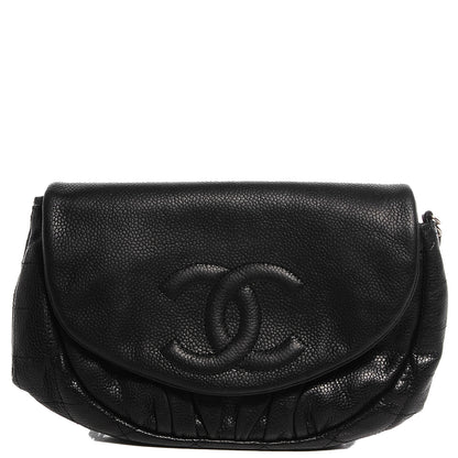 Chanel Caviar Half Moon Wallet On Chain WOC Black 1 of 11