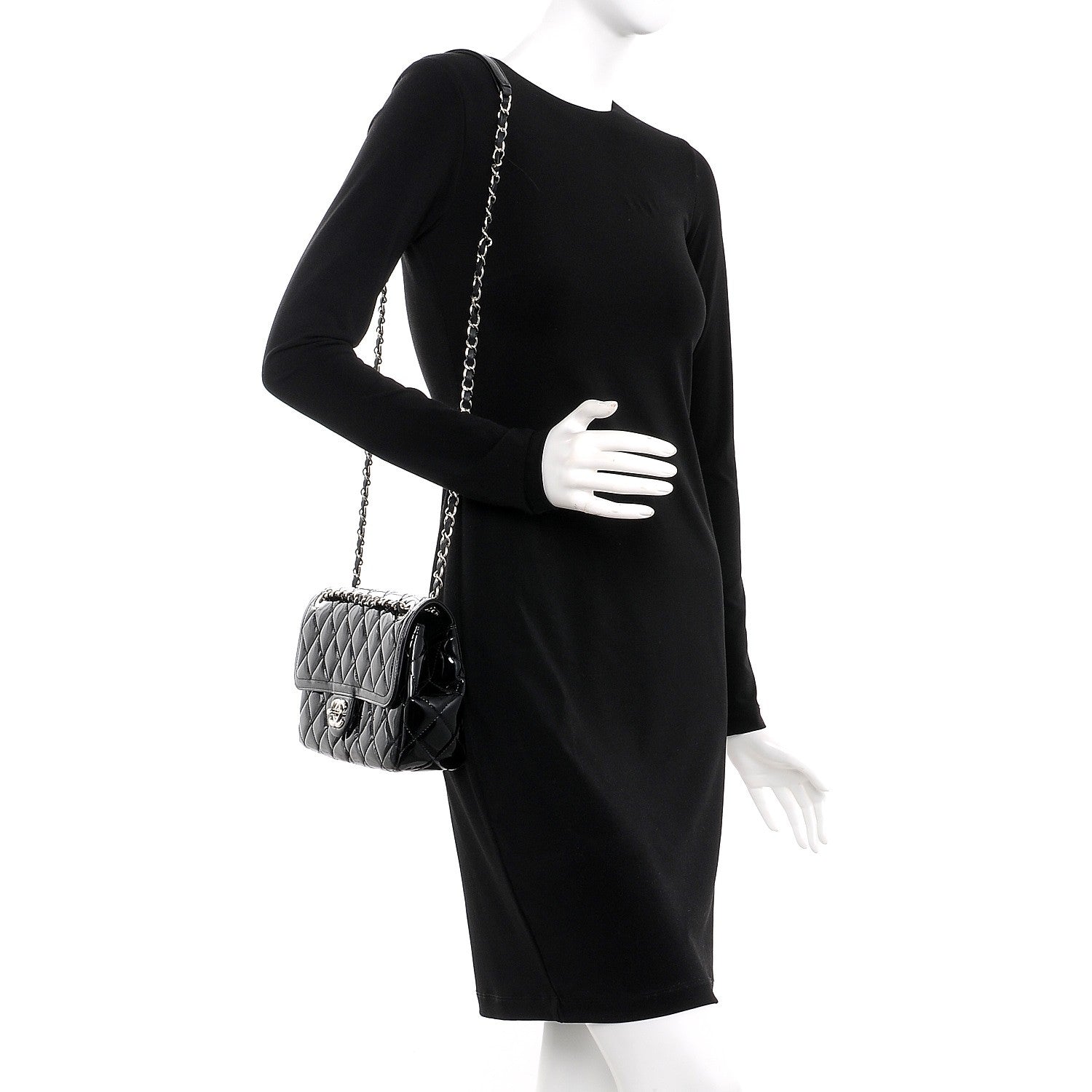 Chanel Patent Quilted Large Coco Shine Flap Black 2 of 7