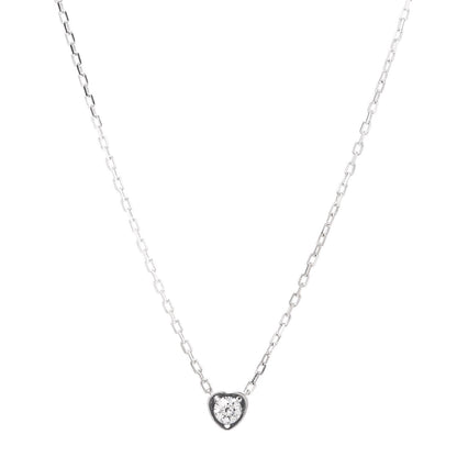 Cartier 18K White Gold Diamond D'Amour Heart Pendant Necklace 1 of 7