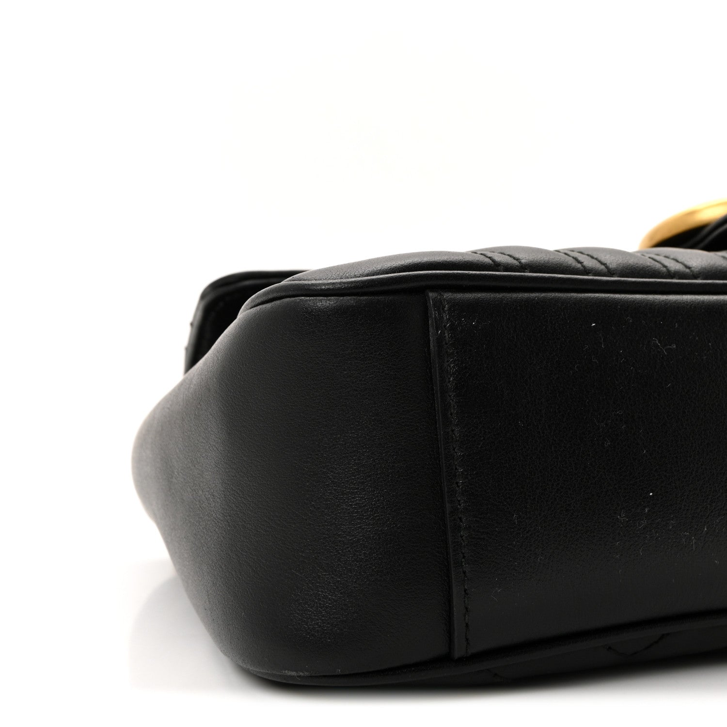 Gucci Calfskin Matelasse Small GG Marmont Shoulder Bag Black 9 of 10