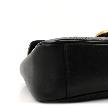 Gucci Calfskin Matelasse Small GG Marmont Shoulder Bag Black 9 of 10
