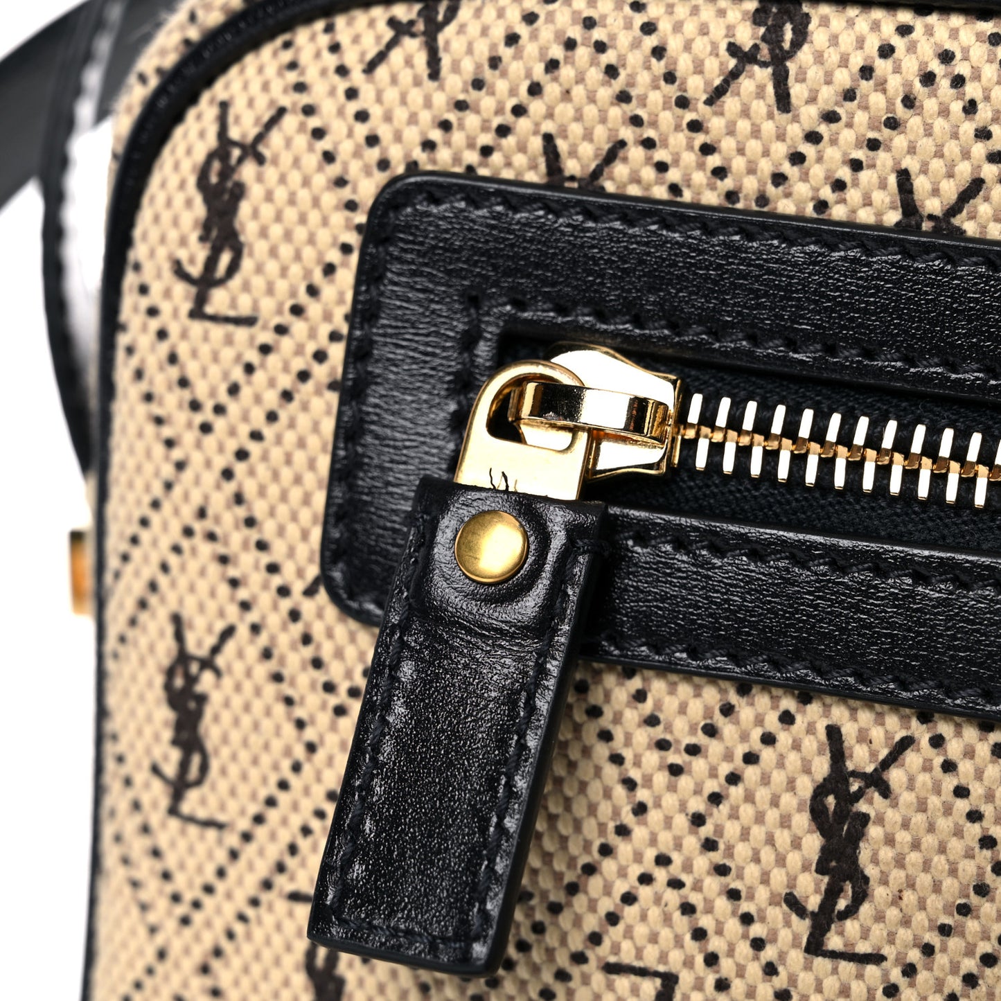 Canvas Monogram All Over Camera Bag Beige
