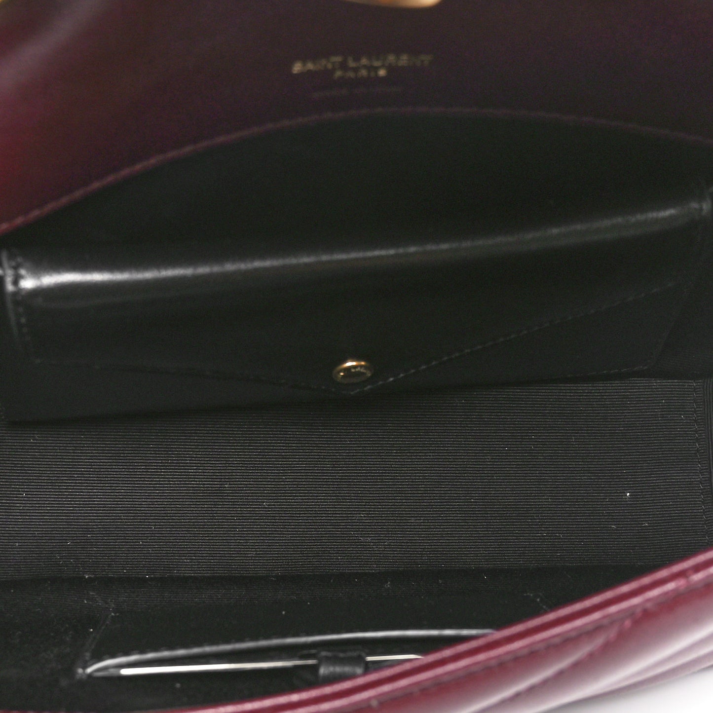 Lambskin Chevron Quilted Small Loulou Rouge Cabernet