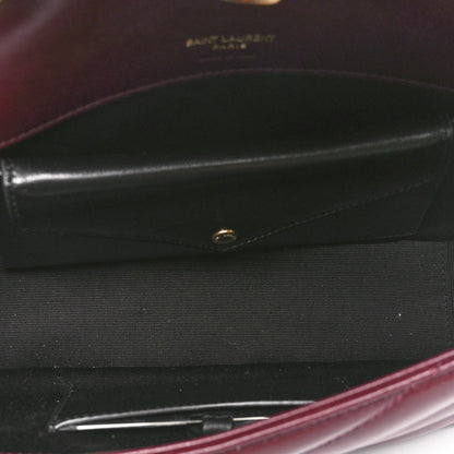 Saint Laurent Lambskin Chevron Quilted Small Loulou Rouge Cabernet 5 of 11