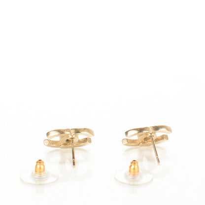 Chanel Crystal CC Earrings Light Gold 4 of 5