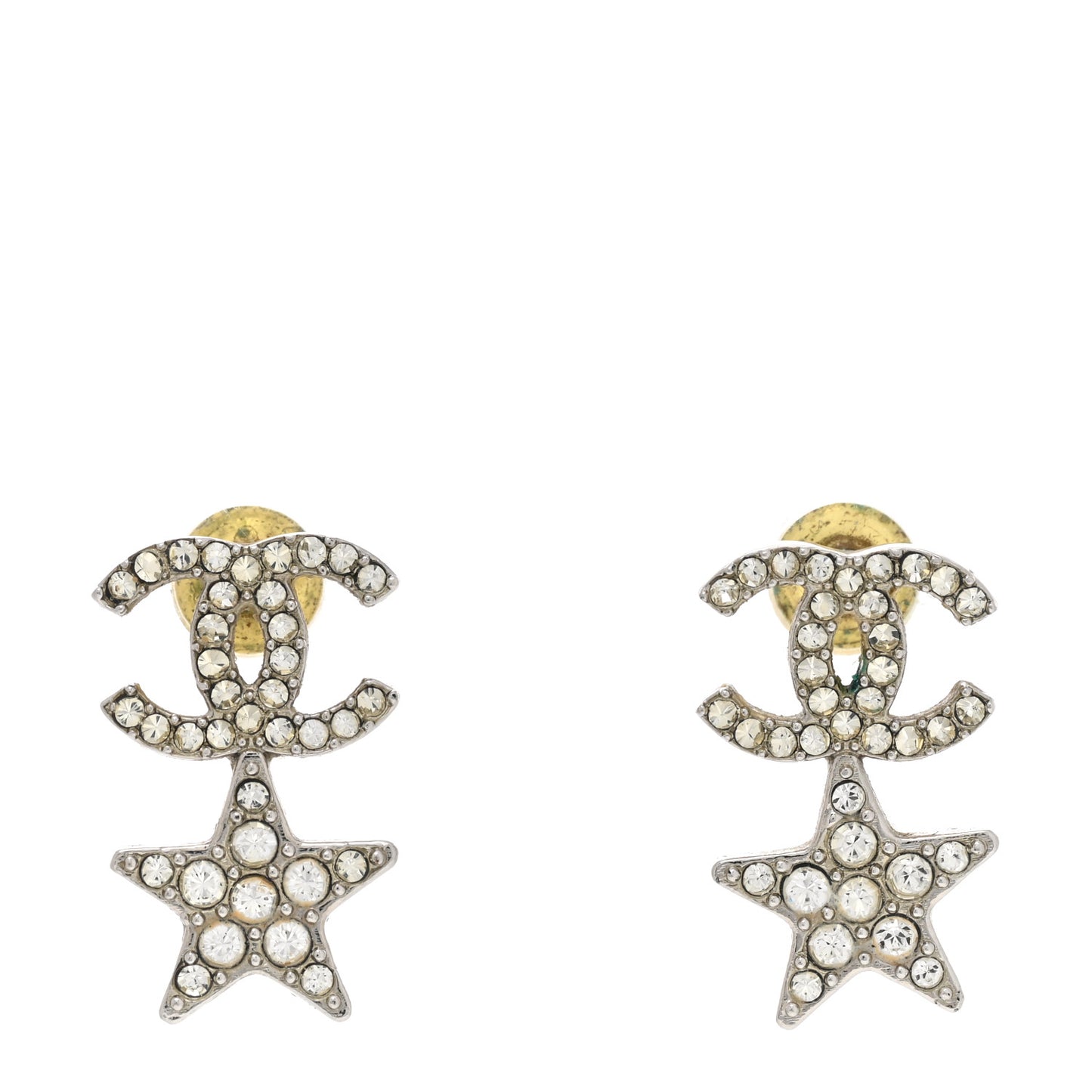 Crystal Starfall Drop CC Earrings Silver