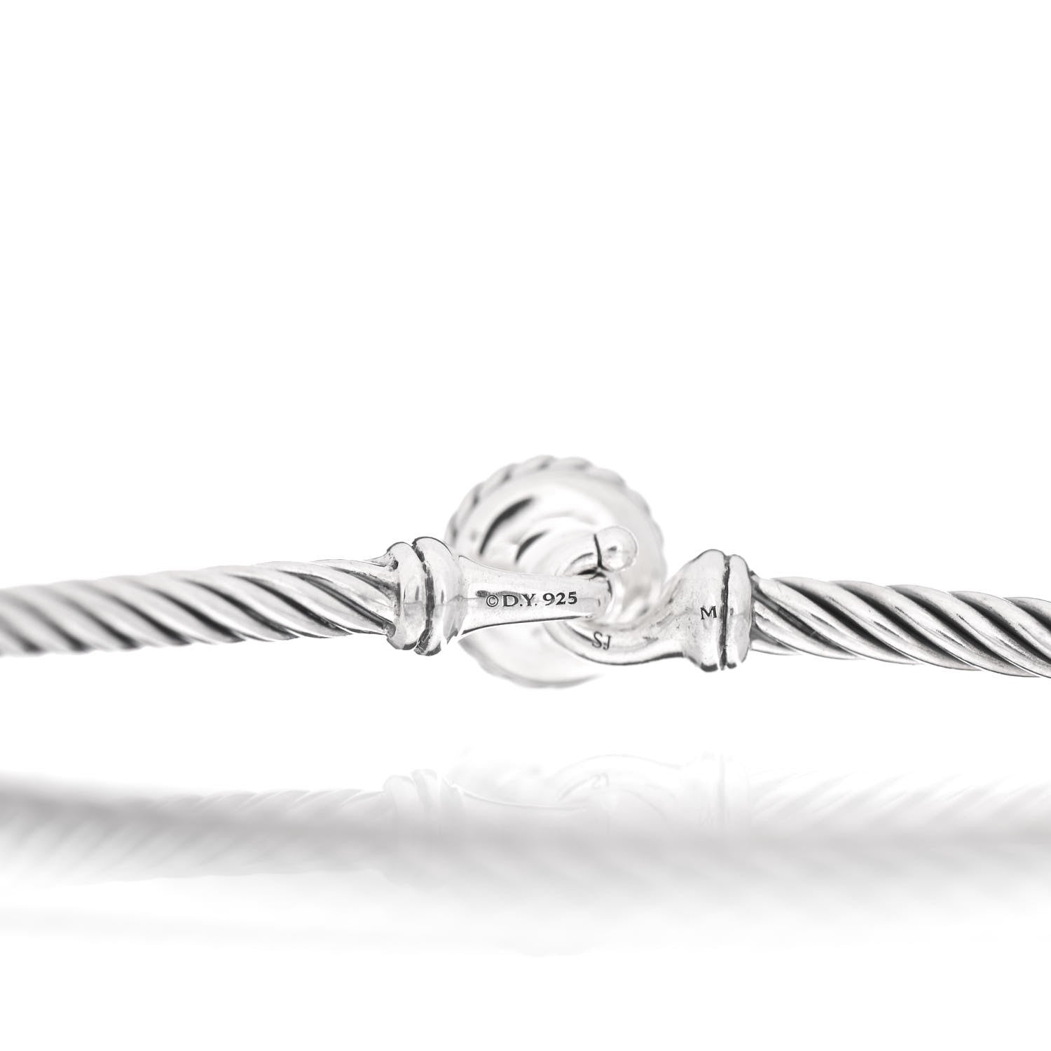 David Yurman Sterling Silver Diamond 3mm Chatelaine Bracelet 4 of 4