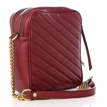 Gucci Azalea Calfskin Matelasse Diagonal Tall GG Marmont Crossbody Bag Romantic Cerise 2 of 8